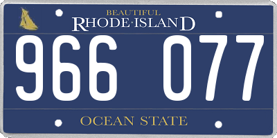 RI license plate 966077