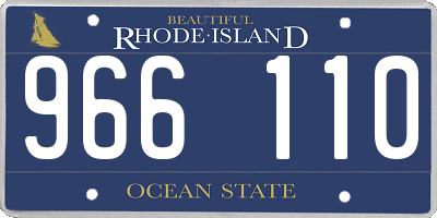 RI license plate 966110