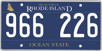 RI license plate 966226