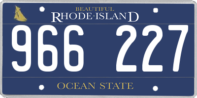 RI license plate 966227