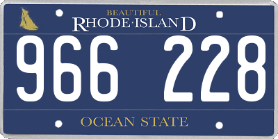 RI license plate 966228