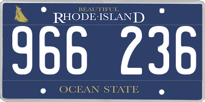 RI license plate 966236