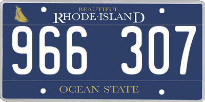 RI license plate 966307