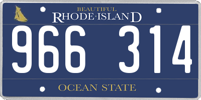 RI license plate 966314