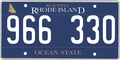RI license plate 966330