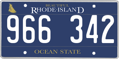 RI license plate 966342