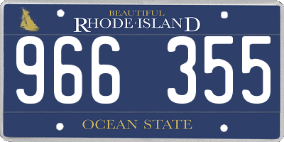 RI license plate 966355