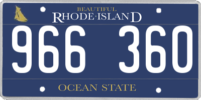 RI license plate 966360