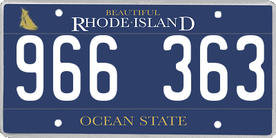 RI license plate 966363