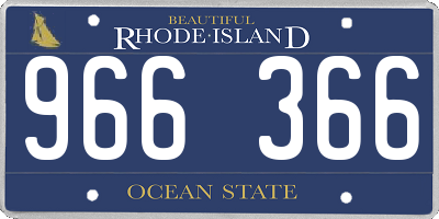 RI license plate 966366