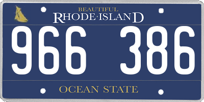 RI license plate 966386