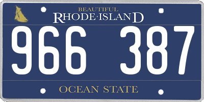 RI license plate 966387