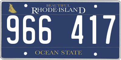 RI license plate 966417