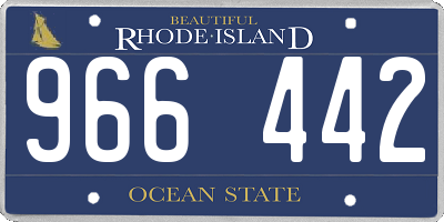 RI license plate 966442