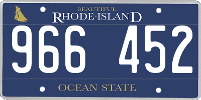 RI license plate 966452