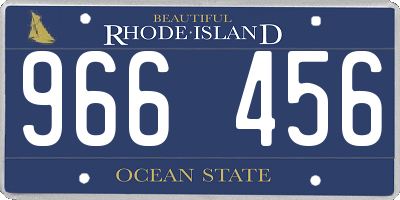 RI license plate 966456