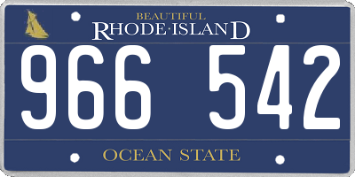 RI license plate 966542