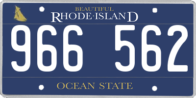 RI license plate 966562