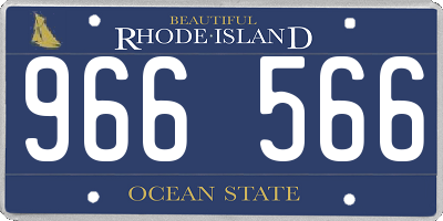 RI license plate 966566