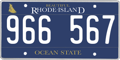 RI license plate 966567