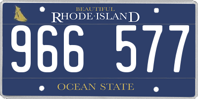 RI license plate 966577