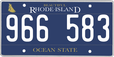 RI license plate 966583