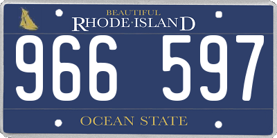 RI license plate 966597