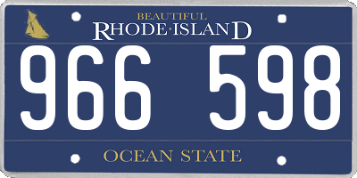 RI license plate 966598