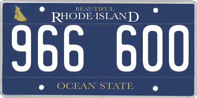 RI license plate 966600