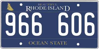 RI license plate 966606
