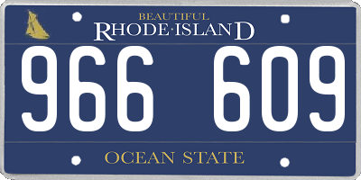 RI license plate 966609
