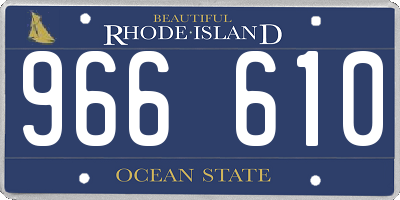 RI license plate 966610