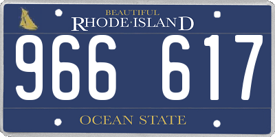 RI license plate 966617