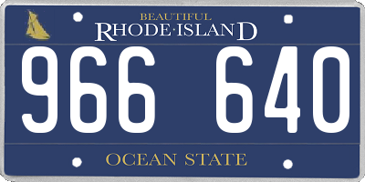 RI license plate 966640