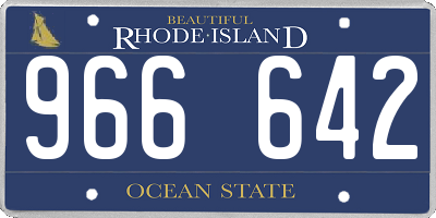 RI license plate 966642