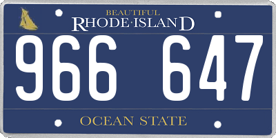 RI license plate 966647