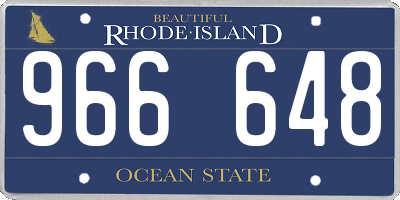 RI license plate 966648