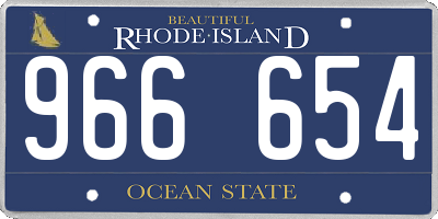 RI license plate 966654