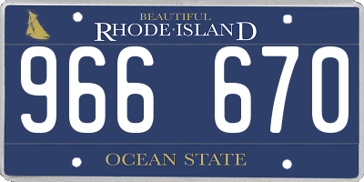 RI license plate 966670