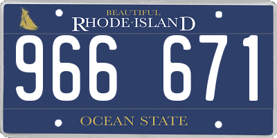 RI license plate 966671