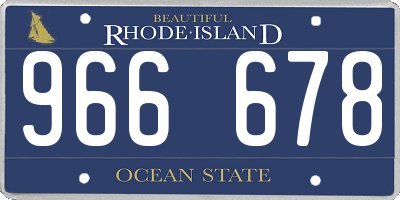 RI license plate 966678