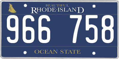 RI license plate 966758