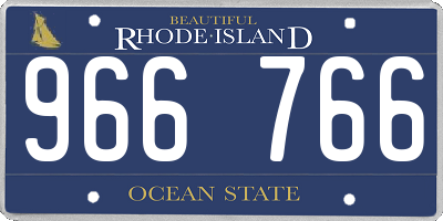 RI license plate 966766