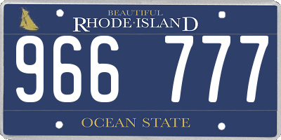 RI license plate 966777