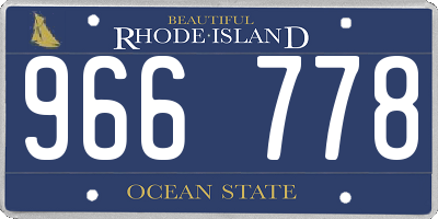 RI license plate 966778
