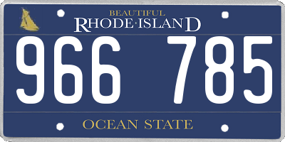 RI license plate 966785