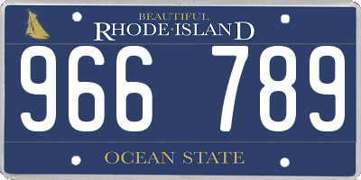RI license plate 966789