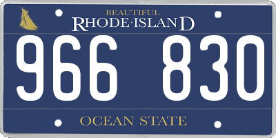 RI license plate 966830