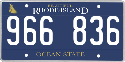 RI license plate 966836