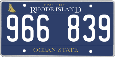 RI license plate 966839